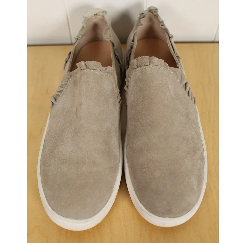 Kate Spade Lillie Gray Suede Slip On‎ Sneaker Ruffle 9.5